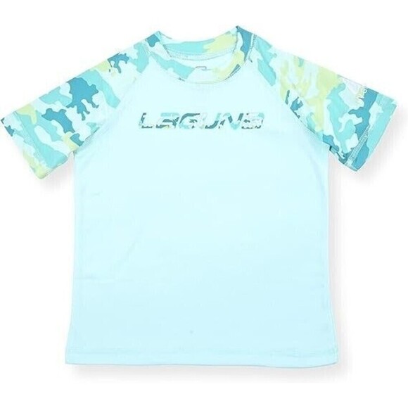 Laguna Toddler Boys Swimsuit Short Sleeve Rashguard Shirt & Bathing Shorts Sz 3T - Picture 2 of 3